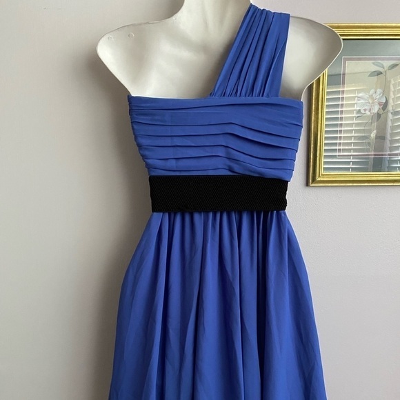 NWT Express Royal Blue One Shoulder Mini Dress – Size 2, Chic & Flirty! - Picture 5 of 7